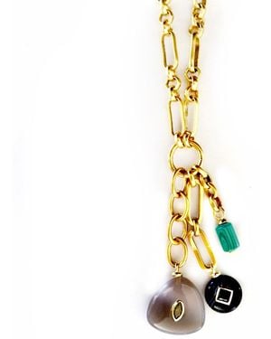 Persia Dona Jewelry Vintage Three Times A Charm Necklace - Metallic