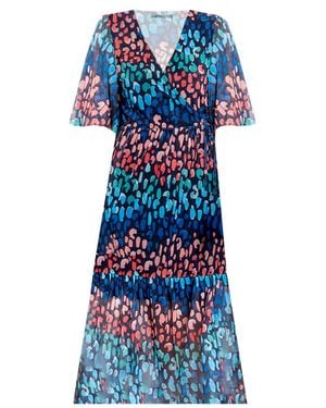 Chapter London Louise Half Wrap Dress - Blue