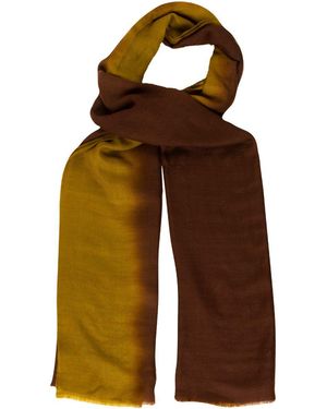 Heritagemoda Neutrals Handwoven Ombré Cashmere Scarf - Brown