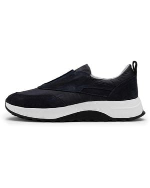 Ilvi Baar Suede Leather-Fabric Trainer - Black
