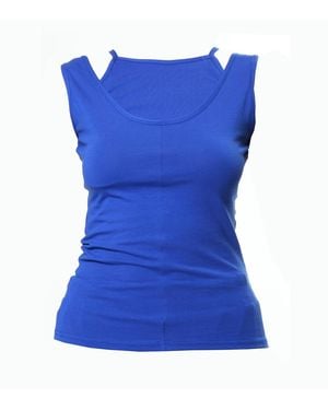 Metamorph Cutout Tank Top - Blue