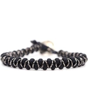 Shar Oke Matte Czech & Leather Beaded Bracelet - Multicolour