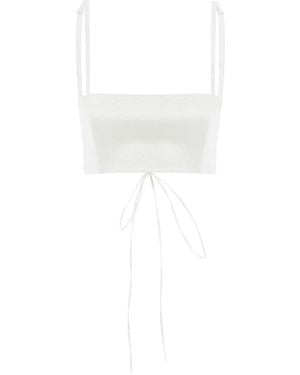 NAZLI CEREN Lalia Crepe Top - White