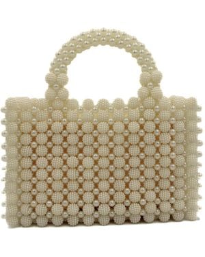 Bijoucreates Pearl Blossom Bead Bag - Metallic