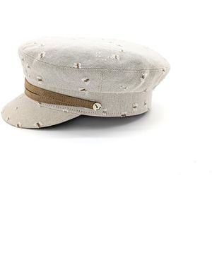 DORIA 1905 Neutrals Amber Lights Denim Sailor Cap - White