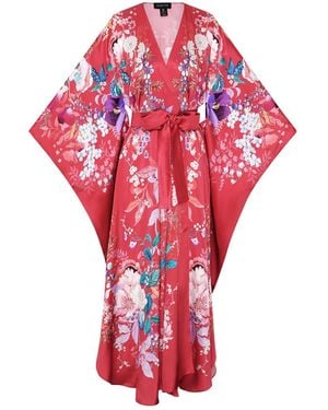 Meng Vermillion Silk Satin Wrap Dress - Red