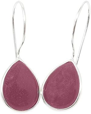 Harfi Ruby July Birthstone Dangle Drop Earrings - Pink
