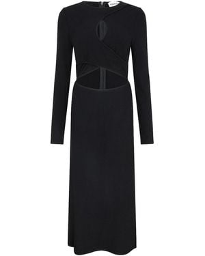 Sour Figs Cross Front Cut-Out Midi Dress - Black