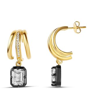 SHYMI Layered Hoop Fancy Shape Drop Earrings - Metallic