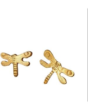 Lily Flo Jewellery Dragonfly Earrings - Metallic