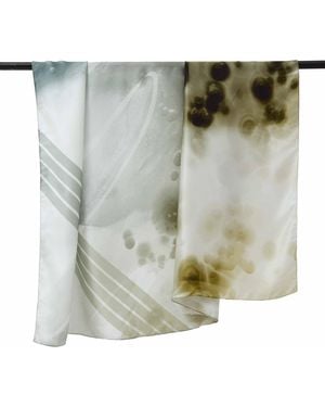 Essenty-Paris Expanding Horizons Design – French Satin Silk Scarf - Green