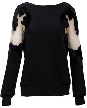 ALINA CERNĂTESCU Artist Cotton Embroidery Cutout Office Daywear Jumper - Black
