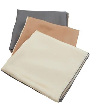 Soft Strokes Silk Neutrals Pure Silk Scarf Sand Beach Solid Colour Collection Set Of Three Large - Natural