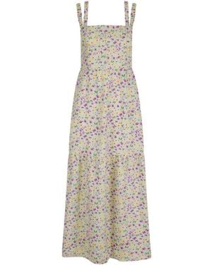 Hortons England Floral Double Strap Maxi Dress - Natural