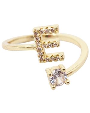 Sophelia Plated Adjustable Personalised Initial Ring - Metallic