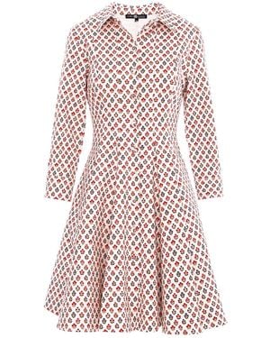 IZABELA MANDOIU Mini Denim Dress With Geometric Floral Print - Pink