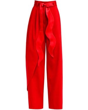 Julia Allert High-Waist Wrap Pants – - Red