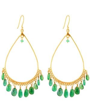 Opium Jewels Rani Teardrop Hoops - Metallic
