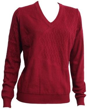 Maria Aristidou Ravine Vneckline Sweater - Red