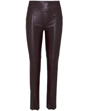 The Extreme Collection Faux Leather High-Waist Burgundy Trousers - Purple