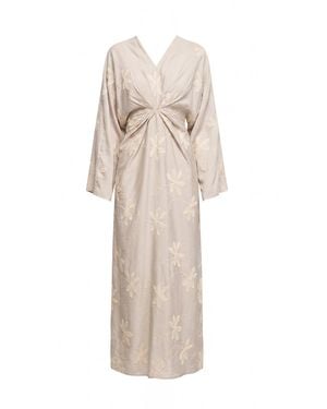 Tantra Spain Sl Neutrals Dress With Draping - Natural
