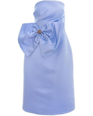 Acob a Porter Baby Midi Dress With Oversized Bow Applique - Blue