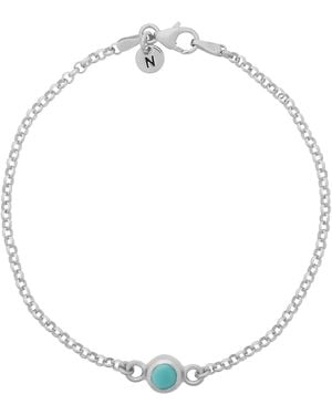 Nellou Jewellery Birthstone Gem Dot Bracelet Sterling - Metallic