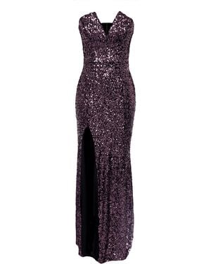 Dress the Population Strapless Mermaid Formal Evening Gown - Purple