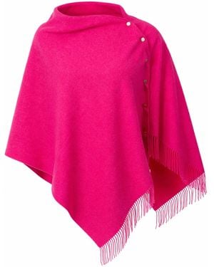 Franchetti Bond Gisella Fuchsia Button Poncho - Pink