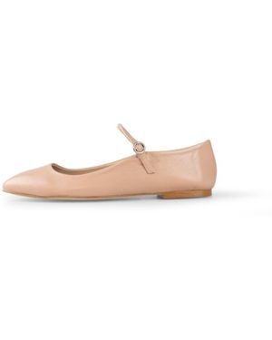 Alura Neutrals Linn Mary Jane Ballet Flats With Square Toe - Pink