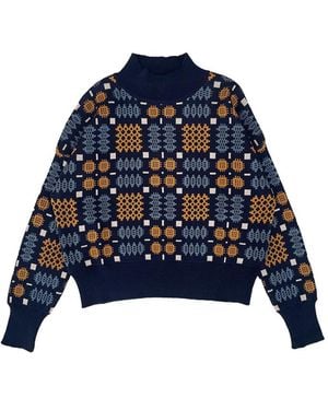 Mabli Carthen Neat Cotton Pullover - Blue
