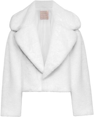 Audrey Vallens Fur Jacket - White
