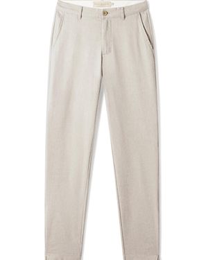 Weston Jon Boucher Havana Comfort Linen Slim Trousers - Natural