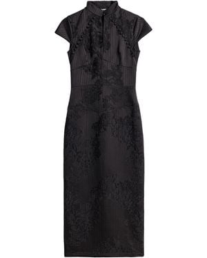 Nocturne Slit Detail Japanese-Inspired Maxi Dress - Black