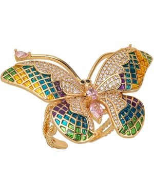 Eye Candy LA Monarch Cz Butterfly Adjustable Ring - Yellow