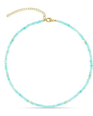 Amadeus Ines Amazonite Beaded Gemstone Necklace - Blue