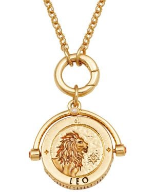 Fable England Leo Zodiac Spinner Necklace - Metallic