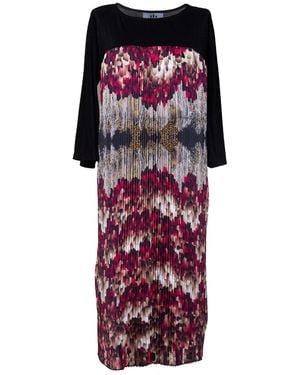 ARTISTA Feathers Pleated Dress - Purple