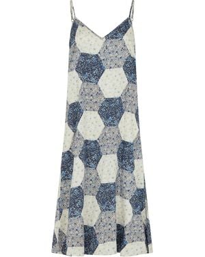Lily and Lionel Rosie Nightdress With Pouch Aster Patchwork - Blue