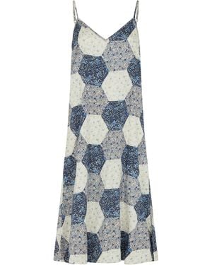 Lily and Lionel Rosie Nightdress With Pouch Aster Patchwork - Blue