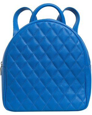 Laura Olaru Smiley Quilted Leather Backpack - Blue