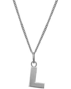 Edge Only Letter Pendant L Initial Necklace Sterling - Metallic