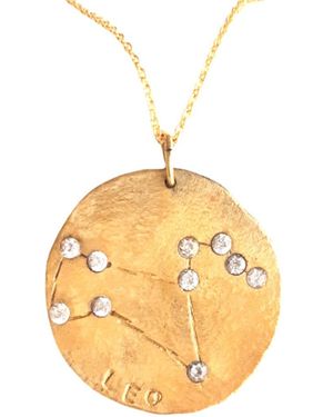 Lily Flo Jewellery Leo Solid & Diamond Pendant Necklace - Metallic