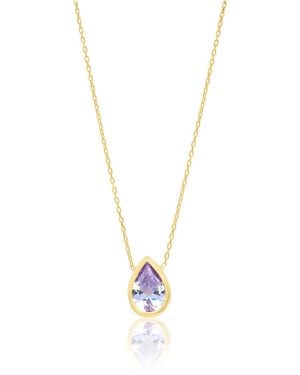 SHYMI Bezel-Set Solitaire Necklace - Metallic