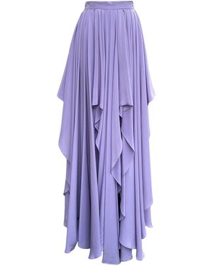 Imaatu Shero Skirt Pure Silk Asymmetrical Layers High-Waist Maxi - Purple