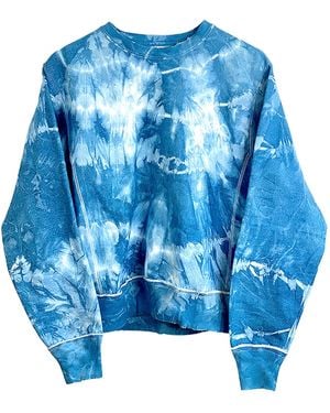 Zenzee Shibori Tie Dye Reconstructed Sweatshirt - Blue