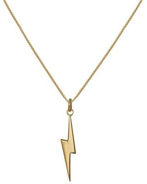 Edge Only Mini Pointed Lightning Bolt Pendant 18Ct Vermeil - Metallic