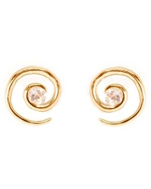 Augustine Jewels Rose Rose Morganite Spiral Earrings - Multicolor