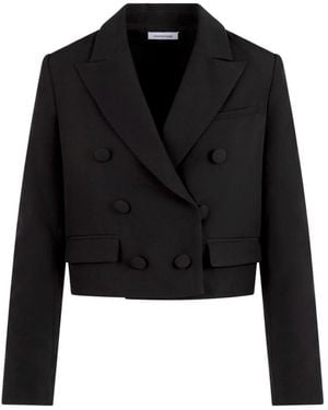 Cavanagh Baker Stretch Tuxedo Crop Blazer - Black