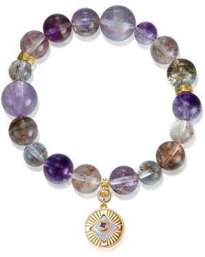 Aurozia Five Elements Super Seven Crystal Beadeds Bracelet Metal - Metallic
